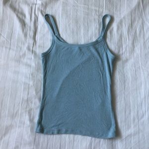 Blue ribbed tank top